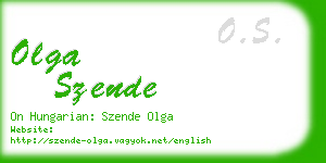 olga szende business card